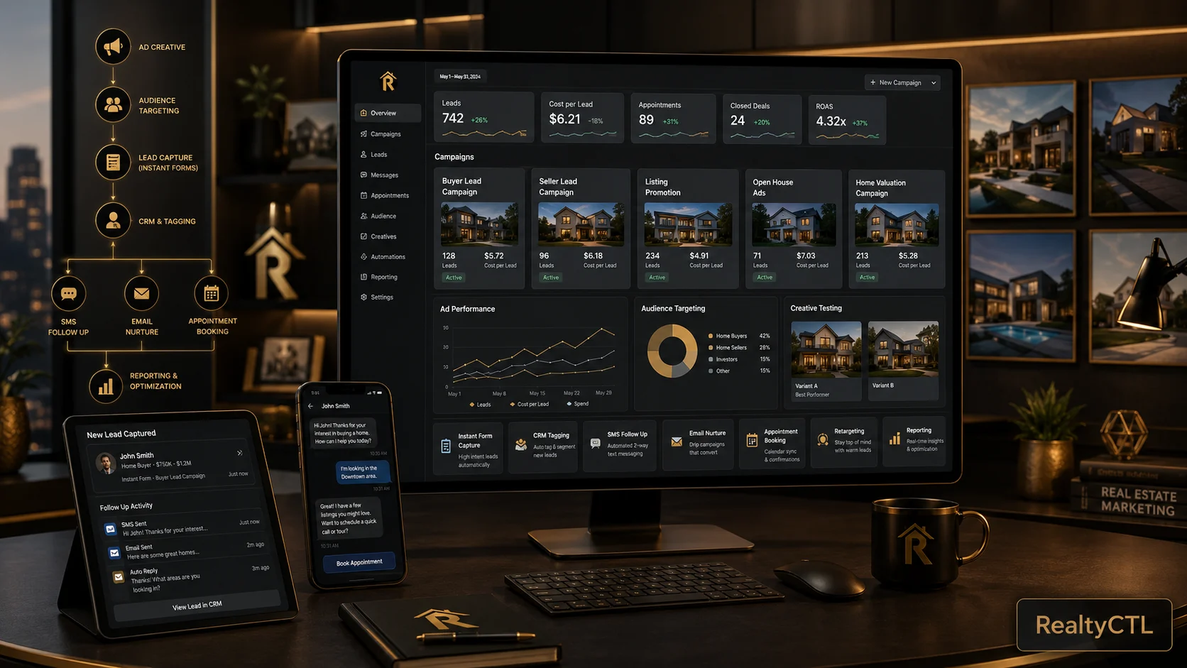 Realtor Facebook ads management system for real estate agents